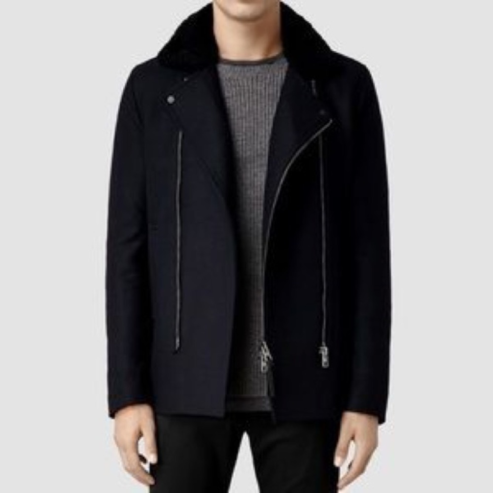Allsaints Regent Pea Coat EUC